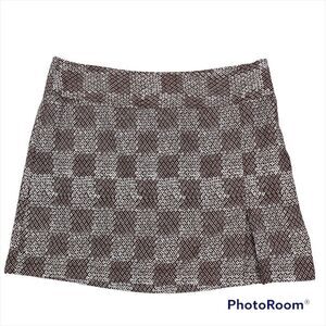 Izod‎ Golf Ladies White and Brown Print Athletic Skort Size 12